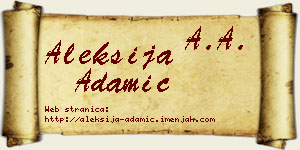 Aleksija Adamić vizit kartica